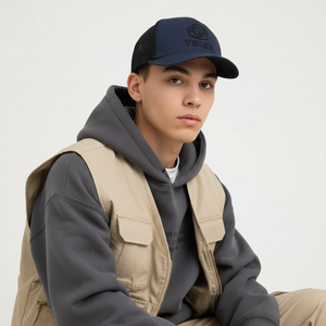 Gorra de Béisbol Personalizada OEM 2026 con Logotipo Bordado en 3D, Naranja y Negra, de Malla, Tipo Trucker, Ajustable, Proveedor - Product Image 6