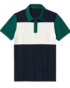 Customized Green Navy And <b>White</b> Men <b>Polo</b> Shirt Short Sleeve Casual Golf T Shirt Breathable Summer Color Block Premium Top - Product Image 1