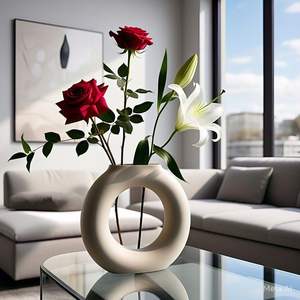 Elegante florero decorativo para el hogar, florero con estilo, decoración contemporánea para mesa, adorno metálico decorativo, florero para decoración de interiores - Product Image 6