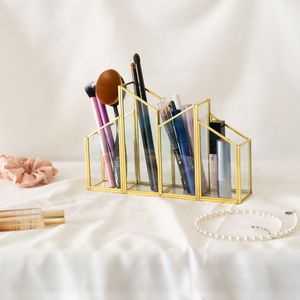 Contemporary Metal And Glass Storage Organizer For Makeup Collection Jewelry Perfume And Cosmetic Essentials - Product Image 5