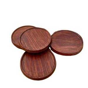 Posavasos Redondos de Madera Natural para Servir Bebidas, Mantel Individual y Almohadillas para Utensilios de Cocina, Posavasos de Nogal para Té y Café - Product Image 1