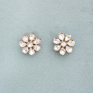 ตุ้มหูแฟชั่นใหม่สุดฮิต kundan คลาสสิคชุบทอง - Product Image 3