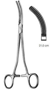 Pinzas de Histerectomía Heaney de Acero Inoxidable Resistentes a la Corrosión, 21 cm, Curvas, Dentadas, con Mordazas de un Solo Diente, para Cirugía Ginecológica - Product Image 2