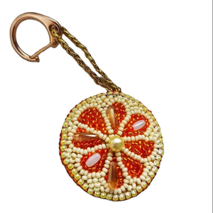 Porte-clés artisanal perlé, cadeau artisanal indien traditionnel unique, motif fruité conçu avec expertise, personnalisable - Product Image 5