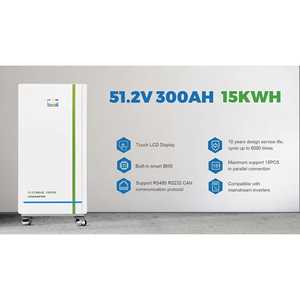 Batterie au lithium de stockage d'énergie solaire HR 48V 300Ah 15kWh, stockage domestique 10kW avec capacité de 10kWh, blanc, 140 kg - Product Image 2