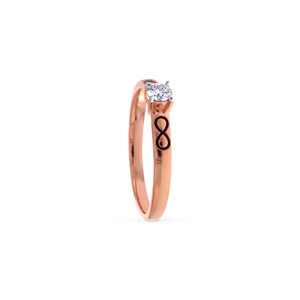 Bague Solitaire Eternal Trust, Bague Forever Trust avec Diamant de Laboratoire, Pierre Centrale Ronde, Symbole Infini, Personnalisable - Product Image 3