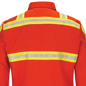 Camisas de Trabajo Unisex de Alta Visibilidad, Estilo Abotonado, Hechas a Medida con Tela de Satén de Algodón para Equipos de Seguridad y Personal Profesional - Product Image 6