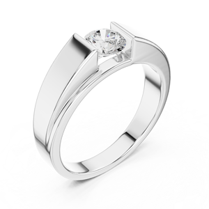 Yellow Gold Lab-Grown Diamond <b>Men</b>’s Solitaire Wedding <b>Ring</b> – Contemporary Luxury Gold Band diamond Jewelry - Product Image 4