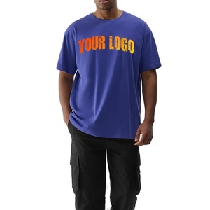 T-shirt uni tricoté 100 % coton pour homme, tendance, coupe ajustée, respirant, à manches courtes, personnalisable avec impression de lettres, vente en gros - Product Image 1