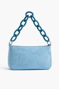 Bolso de Hombro de Lujo para Mujer, Diseño Clásico Hecho a Mano con Cuentas Azules en Forma de Media Luna, con Cadena Magnética, para Fiestas y Eventos - Product Image 4