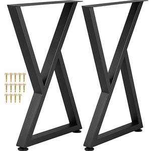 28" Height Heavy-Duty X-Shape Steel <b>Table</b> <b>Legs</b> with Pre-Drilled Mounting Holes 1000lbs Loading Easy Installation EDPTBL001 - Product Image 2