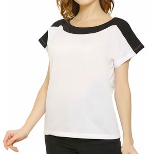 OEM 100% Cotton Women Slim Fit O-Neck Denim/Corduroy Casual Plus Size Summer T-Shirt with Custom Logo - Product Image 1