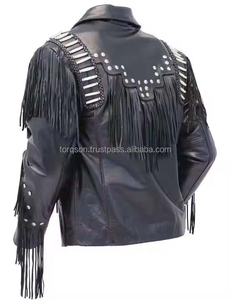 Chaqueta de Cuero Vaquero con Flecos Estilo Western para Hombre, Personalizable, para Invierno y Festivales, Estilo Hip Hop Urbano - Product Image 2