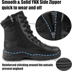 Bottes tactiques pour hommes avec fermeture éclair latérale, légères, 8 pouces, pour le travail en extérieur, la randonnée, antidérapantes - Product Image 6