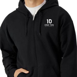 Sudadera con capucha de forro polar de peso medio para adulto, con cremallera completa, negra, suave, cálida, informal, cómoda, para venta al por mayor y personalización. - Product Image 4