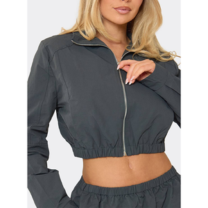 2026 Women Autumn Soft shell <b>Jacket</b> Polyester Streetwear for Outdoor Camping Water Repellent Sexy Fashion Crop Top - Product Image 5