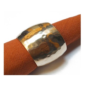 <b>Hammered</b> Silver Aluminum Napkin Ring <b>Holder</b> Modern Design Eco-Friendly Durable Luxury Hotel & Wedding Table Decoration Wholesale - Product Image 1
