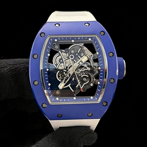 Montre pour homme RM 055, boîtier en céramique bleue, mouvement mécanique manuel, cadran gravé, montre de sport de luxe ultra-légère - Product Image 1