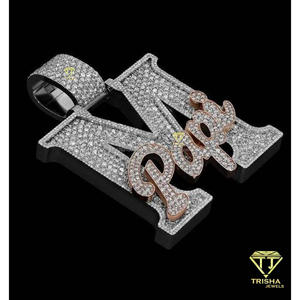 Collier Hip Hop Personnalisé en Argent 925 avec Pendentif Lettre M en Moissanite, Certifié GIA, Bijoux de Luxe Unisexe, Vente en Gros - Product Image 2