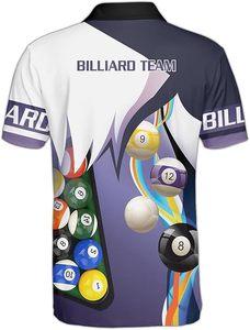 Camisetas de Billar Personalizables de Alta Calidad, Reversibles, Unisex, con Diseño Impreso, Personaliza tus Propias Camisetas, Spandex/Algodón - Product Image 2