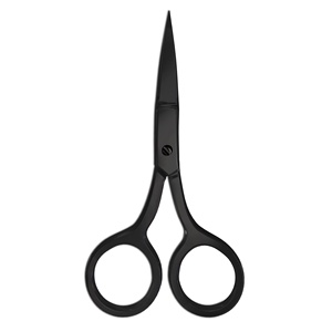 Ciseaux à sourcils noirs droits et pointus en acier inoxydable, outil de beauté pour la coupe et le maquillage, Fashion TWEEZEX International 4,5 pouces - Product Image 5