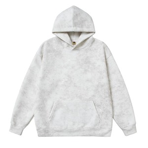 Sweat-shirt à capuche surdimensionné pour homme en molleton avec poche, impression sérigraphique motif étoile noire, vêtement décontracté d'hiver, 180g, séchage rapide - Product Image 6
