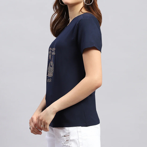 เสื้อยืดผู้หญิงคุณภาพสูง ขายส่ง แขนสั้น แฟชั่น ระบายอากาศ แห้งเร็ว คอกลม ผ้าฝ้าย/ใยไผ่ แคนวาส สวมใส่สบาย - Product Image 3