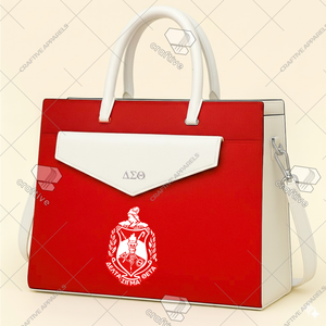 DELTA SIGMA theta กระเป๋าหนัง PU พรีเมี่ยม, กระเป๋าทำงานมืออาชีพพร้อมกระเป๋าคลัทช์พร้อมส่งกระเป๋าใส่แล็ปท็อปสำหรับสโมสร - Product Image 1