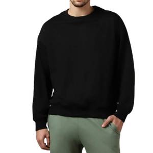 Sweat-shirt en coton pour homme sans capuche, sweat-shirt uni, doux et respirant, fournisseur en gros - Product Image 3