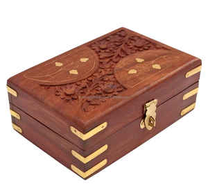Handcrafted Polished <b>Wooden</b> Jewelry <b>Box</b> with Elegant Carving | Premium Eco-Friendly Tabletop Storage for Keepsakes & Home Decor - Product Image 2