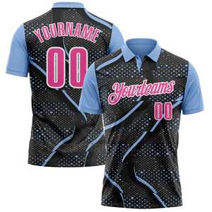 เสื้อโปโลวอลเลย์บอลชายสีดำน้ำเงินแบบสั่งทำพิเศษ แขนสั้น ระบายเหงื่อได้ดี ผลิตจากโพลีเอสเตอร์ พร้อมสกรีนชื่อทีมและหมายเลขได้ - Product Image 4