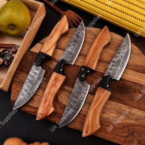 Couteaux de cuisine professionnels en acier Damas forgé à la main, à lame pleine, ambidextres, finition brossée, lame de 4,5 pouces, pour restaurant, maison et extérieur - Product Image 4