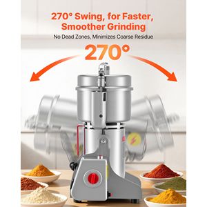 Broyeur alimentaire électrique haute vitesse 2000W 28000RPM, broyeur à épices en acier inoxydable 750g, machine à broyer le maïs sec en poudre - Product Image 5