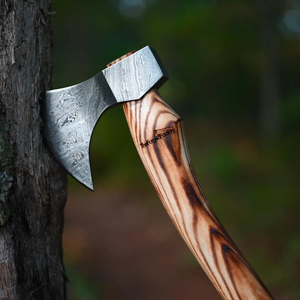 Hache à manche en bois fait main, lame en acier forgé, hache de survie, outil de camping en plein air, hache de qualité industrielle, hache robuste - Product Image 2