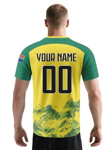 Camiseta de Fútbol Personalizada de Sudáfrica para Hombre, Cuello en V, Sin Mangas, Impresión Digital, Transpirable, de Poliéster, Personalizable para Adultos - Product Image 2