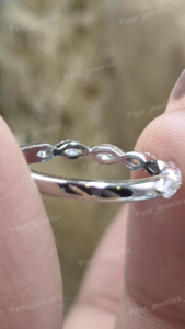 Luxury Marquise Cut Moissanite <b>Ring</b> <b>925</b> Sterling <b>Silver</b> Half Eternity Wedding Band Stackable Promise <b>Ring</b> - Product Image 3