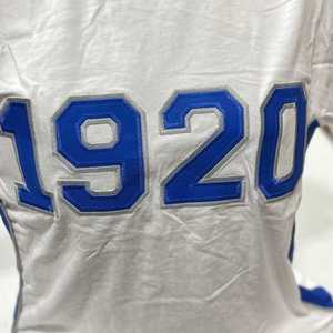 T-shirt blanc premium Zeta Phi Beta 1920 avec broderie bleue de lettres grecques pour femme, tissu doux, coupe décontractée et élégante - Product Image 3