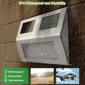 Confezione da 2 Lampade da Parete per Esterni Impermeabili con Accensione/Spegnimento Automatico, Luce Solare a 2 LED per Gradini - Product Image 2