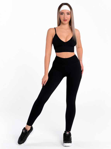 Conjunto de Yoga de Alta Calidad Color Negro 2026, Ropa Deportiva, Conjunto de Fitness para Mujer, Ropa de Gimnasio, Conjunto de Yoga con Logotipo Personalizado - Product Image 2
