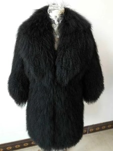Unisex Waterproof Breathable Winter Long-Style Mongolian Lamb <b>Fur</b> <b>Coat</b> <b>Plus</b> <b>Size</b> <b>Faux</b> <b>Fur</b> Jacket V-neck Printed Down Filled - Product Image 6