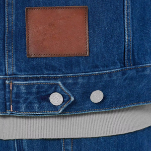 2026 New Arrival Men's <b>Denim</b> <b>Jacket</b> Winter Wear <b>Custom</b> Front Printed Logo Solid Color Lightweight - Product Image 3