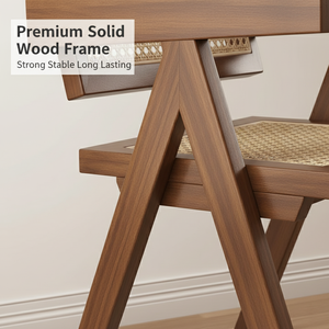 Silla de Comedor de Madera Maciza y Ratán, Tejida a Mano, Diseño Escandinavo Moderno, para Hogar, Cafetería, Restaurante, Venta al Por Mayor de Fábrica - Product Image 2