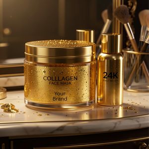 Masque facial au collagène or 24 carats pour un éclat instantané, raffermissant, hydratant, anti-âge, réparateur de la peau, formule de soin de luxe Plus Care - Product Image 2