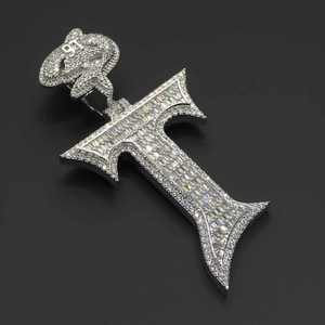 Custom VVS Moissanite <b>Initial</b> Name Letter Charm Pendant Hot Selling Hip Hop Style Silver Iced Diamond <b>Chain</b> for Men and Women - Product Image 1