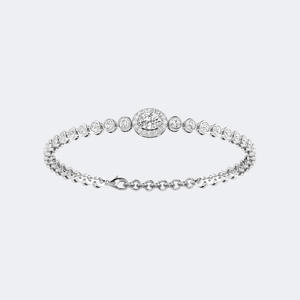 Bracelet tennis en diamants de 3,00 CTW de forme ovale et ronde dans un serti classique à maillons continus, bijoux fins - Product Image 2