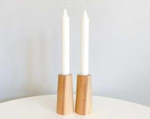 Porte-bougie en bois de qualité supérieure avec finition en bois naturel, élégant support à bougie fait main pour la décoration de table, la maison, les mariages - Product Image 5