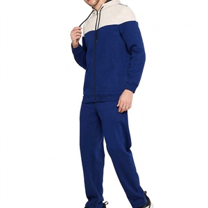 Custom Colorblock <b>Full</b> <b>Zip</b> Fleece Hooded <b>Sweatshirt</b> With Matching Jogger Pants Activewear Tracksuit Outerwear - Product Image 1