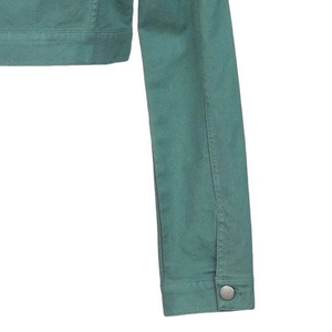 เสื้อแจ็คเก็ตยีนส์แฟชั่นลำลองสำหรับผู้หญิง แขนยาว ตัดเย็บตามสั่ง ระบายอากาศได้ดี บุด้วยผ้าฝ้ายทอ ออกแบบมาเพื่อความพอดีตัว - Product Image 5