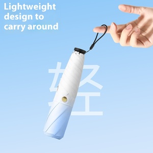 New Ultra-Light Fiber Sunshade Rain <b>Umbrella</b> Three-Fold Gradient 6K Ribs Black Rubber UV Dual-Use Logo Pencil <b>Umbrella</b> - Product Image 5