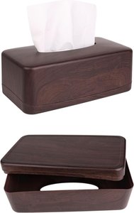 Caja de pañuelos de madera de nogal de lujo hecha a mano, estilo bohemio moderno, para el hogar, restaurantes y decoración de mesa. - Product Image 2